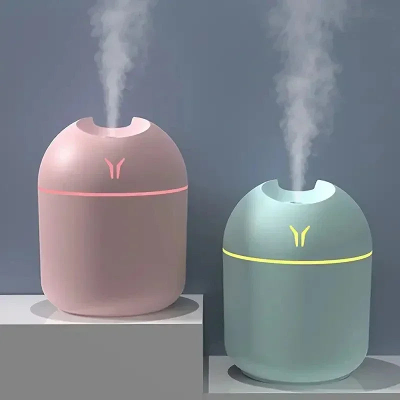 1pc  Compact USB Aroma Diffuser & Humidifier withLED Night Light - Pink & Mint Green, Essential Oil Atomizer for Homeand Car Use